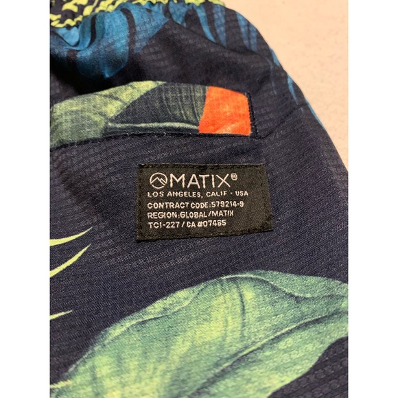 Matix Blue Hawaiian Floral Pockets NWOT Small Mens Swim Trunks Shorts - Picture 6 of 8